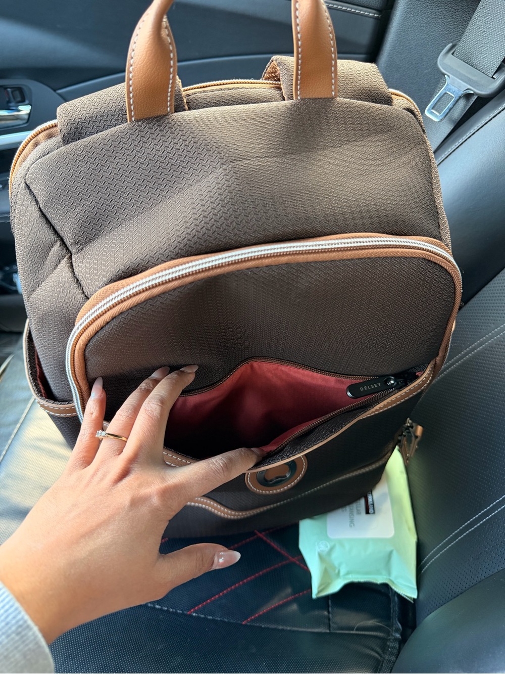 DELSEY Paris Chatelet Air 2.0 Travel Laptop Backpack Chocolate Brown - Picture 7 of 14